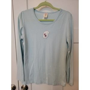 Munki Munki Women's Pajama Top L Light Blue, Skier